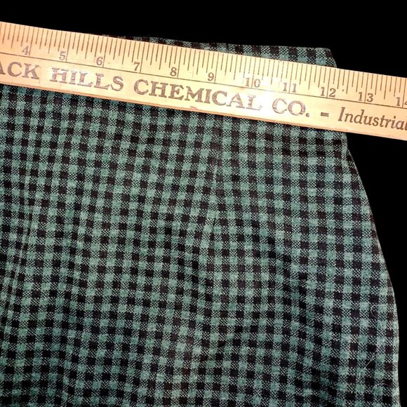Retro Green Gingham Womens Suit Holiday Party Outfit 90s Chic Vibes Size L/M - Picture 11 of 16